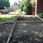 Forming for concrete sidewalk